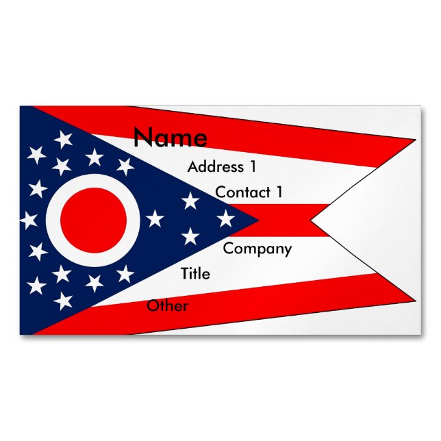 Visitenkarten-Magnet mit Flagge des Ohio-Staat Magnetische Visitenkarte (Vorderseite)