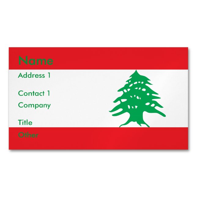 Visitenkarten-Magnet mit Flagge im Libanon Magnetische Visitenkarte (Vorderseite)