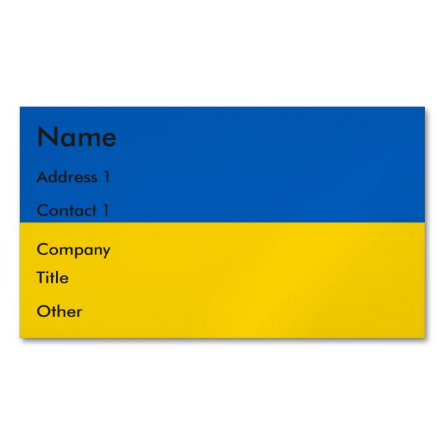 Visitenkarten-Magnet mit Flagge in der Ukraine Magnetische Visitenkarte (Vorderseite)