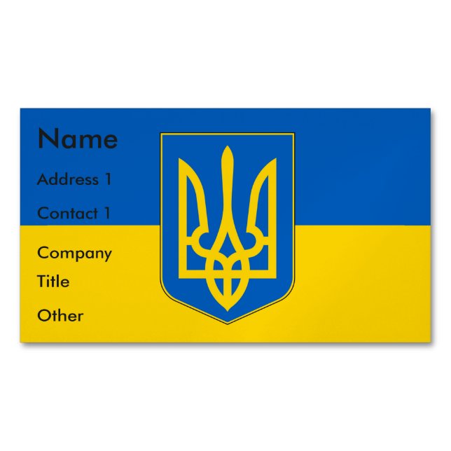 Visitenkarten-Magnet mit Flagge in der Ukraine Magnetische Visitenkarte (Vorderseite)