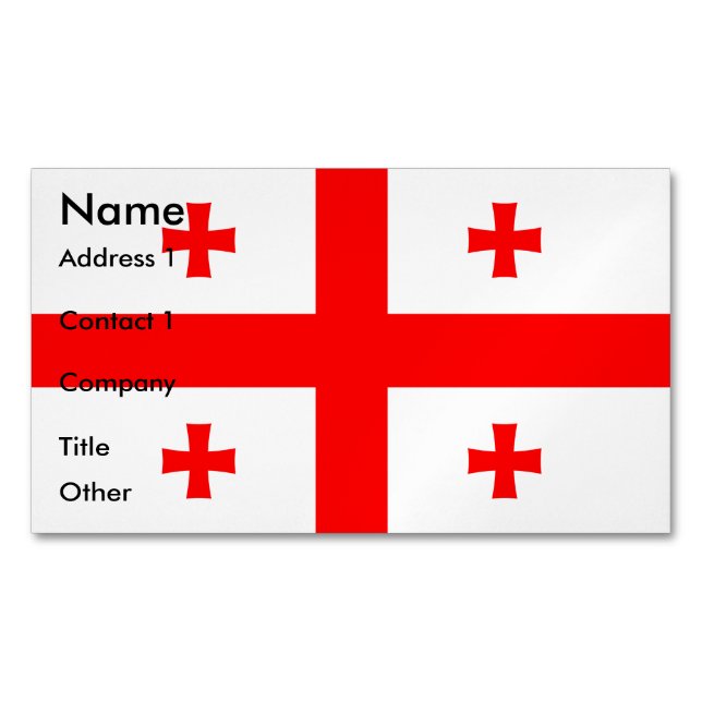 Visitenkarten-Magnet mit Flagge in Georgien Magnetische Visitenkarte (Vorderseite)
