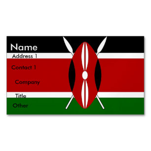 Visitenkarten-Magnet mit Flagge Kenias Magnetische Visitenkarte