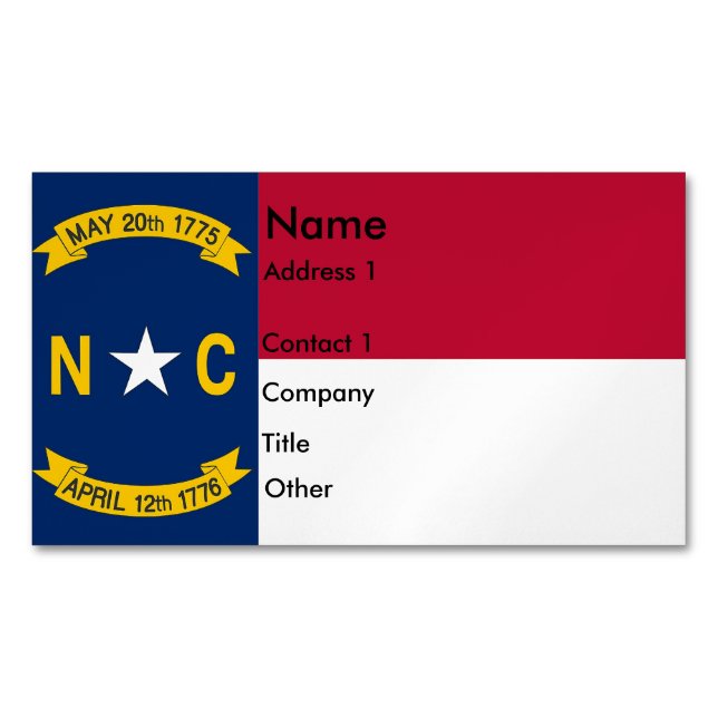 Visitenkarten-Magnet mit Flagge von North Carolina Magnetische Visitenkarte