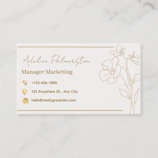 Visitenkarten-Manager Visitenkarte (Vorderseite)