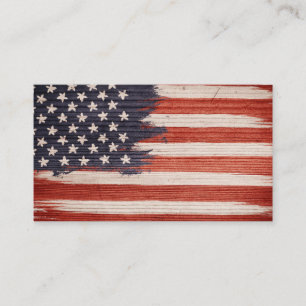 Visitenkarten mit Vintager amerikanischer Flagge Visitenkarte