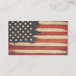Visitenkarten mit Vintager amerikanischer Flagge Visitenkarte