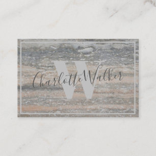 Visitenkarten - Monogramm der Silver Travertine Ve Visitenkarte