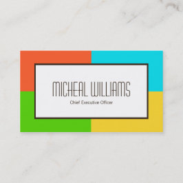Visitenkarten Neon Color Block CEO Company Visitenkarte
