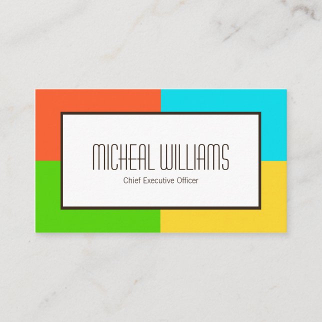 Visitenkarten Neon Color Block CEO Company Visitenkarte (Vorderseite)