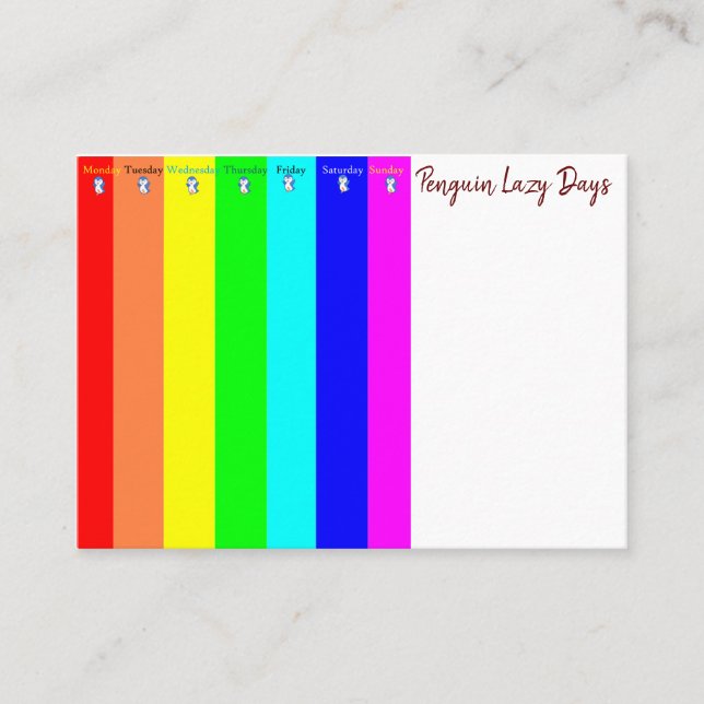 Visitenkarten, Pinguin Lazy Days Business Cards Visitenkarte (Vorderseite)