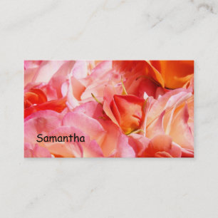 Visitenkarten Pink Orange Rose Blumen Rosen Visitenkarte