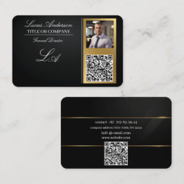 Visitenkarten qr Code, bearbeitbar, schwarz gold, Visitenkarte