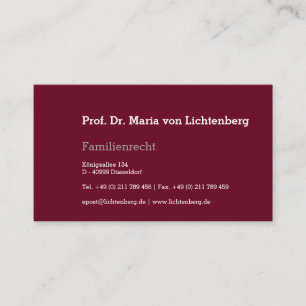 Visitenkarten Recht Visitenkarte