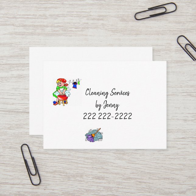 Visitenkarten, Reinigungsdienste Visitenkarte (Vorderseite/Rückseite Beispiel)