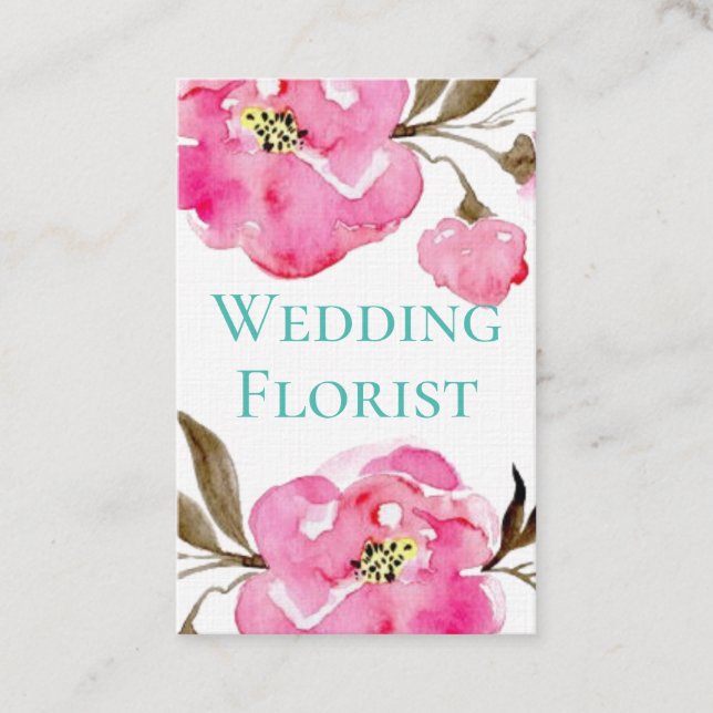 Visitenkarten - rosa Blumendesign Visitenkarte (Vorderseite)
