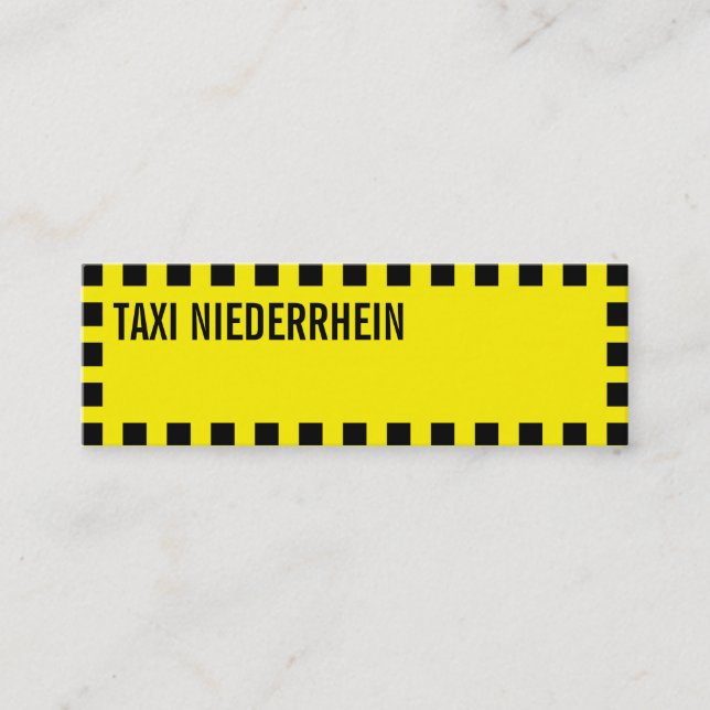 Visitenkarten schwarz gelb taxi mini visitenkarte (Vorderseite)