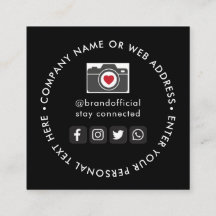 Visitenkarten Social Media Follower Quadrat