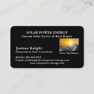Visitenkarten - Solar Sales Consultant Terminkarte