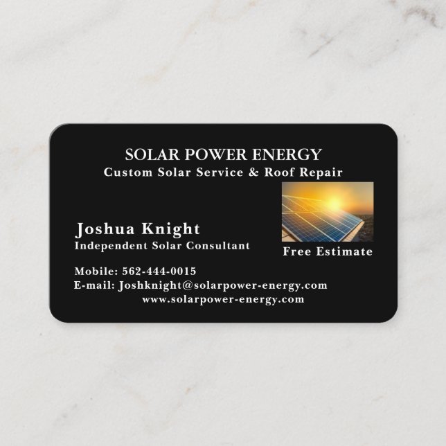 Visitenkarten - Solar Sales Consultant Terminkarte (Vorderseite)