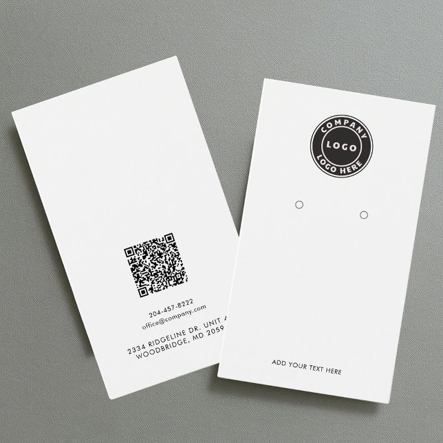 Visitenkarten-Speicherkarte für den QR-Code (Your Business Logo with QR Code Earrings Display Card)