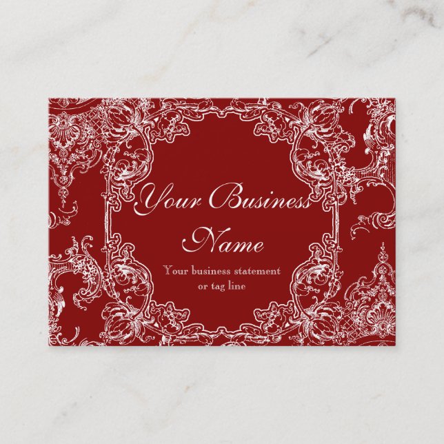Visitenkarten - Toile Damast-Strudel-Blumenbarock Visitenkarte (Vorderseite)
