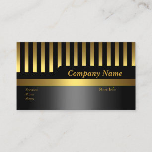 Visitenkarten Unternehmen Stripe Schwarz Gold Visitenkarte