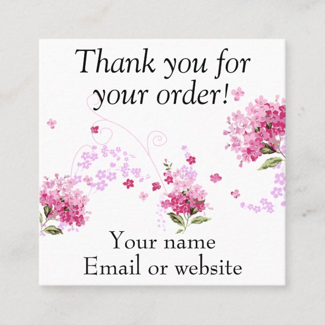 Visitenkarten Vielen Dank für Ihre Bestellung Quadratische Visitenkarte (Vorderseite)