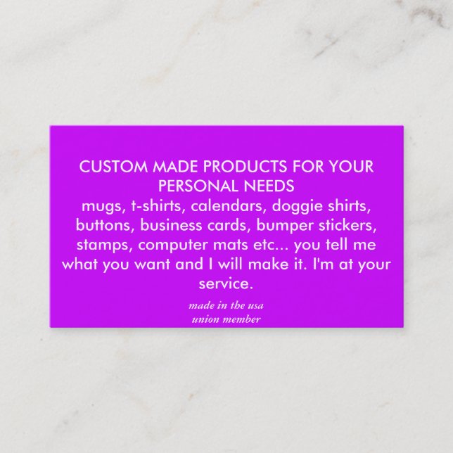 Visitenkarten Visitenkarte (Vorderseite)