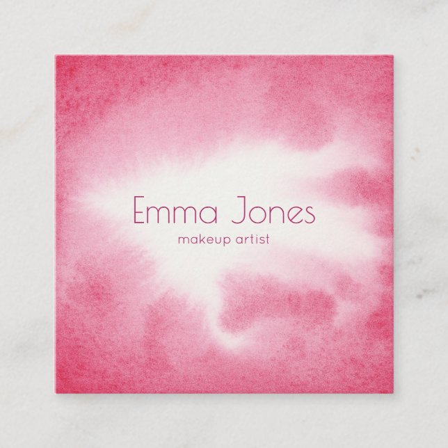 Visitenkarten zur Rose von Aquarellen Quadratische Visitenkarte (Vorderseite)