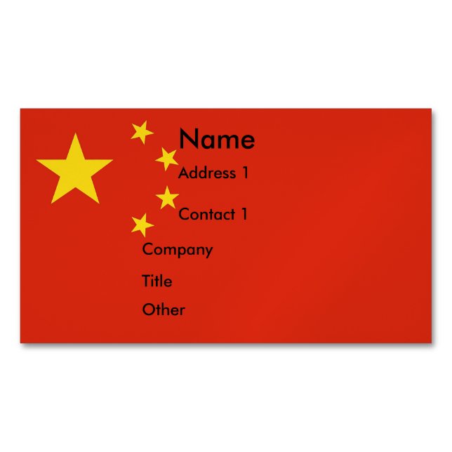 Visitenkartenmagazin mit Flag der China Magnetische Visitenkarte (Vorderseite)
