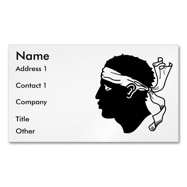 Visitenkartenmagazin mit Flagge auf Korsika Magnetische Visitenkarte (Vorderseite)