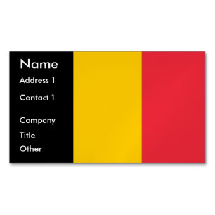 Visitenkartenmagazin mit Flagge Belgiens Magnetische Visitenkarte