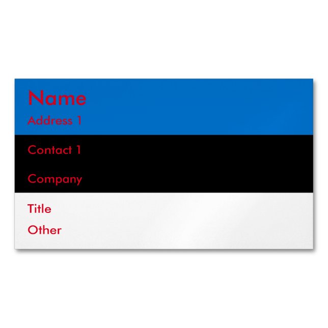 Visitenkartenmagazin mit Flagge Estlands Magnetische Visitenkarte (Vorderseite)