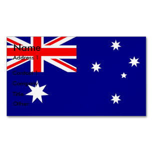 Visitenkartenmagazin mit Flagge in Australien Magnetische Visitenkarte