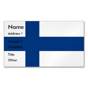 Visitenkartenmagazin mit Flagge in Finnland Magnetische Visitenkarte