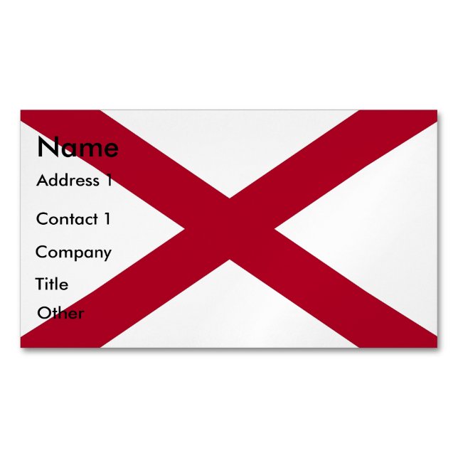 Visitenkartenmagazin mit Flagge von Alabama Magnetische Visitenkarte (Vorderseite)