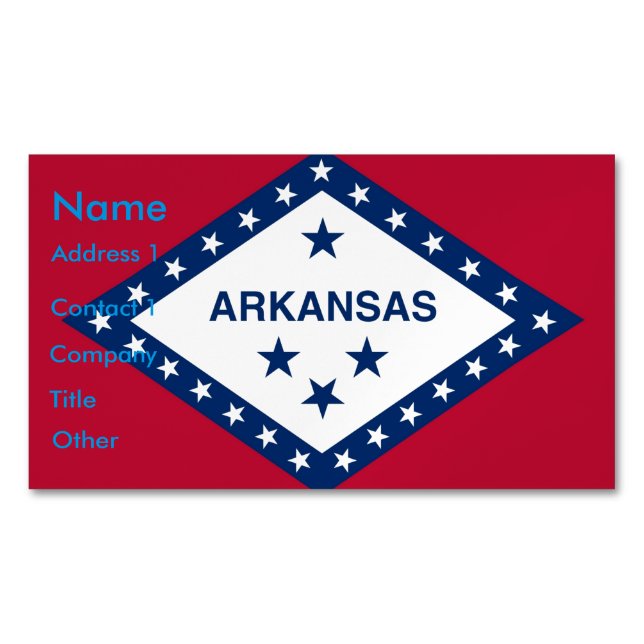Visitenkartenmagazin mit Flagge von Arkansas Magnetische Visitenkarte (Vorderseite)