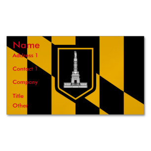 Visitenkartenmagazin mit Flagge von Baltimore, USA Magnetische Visitenkarte