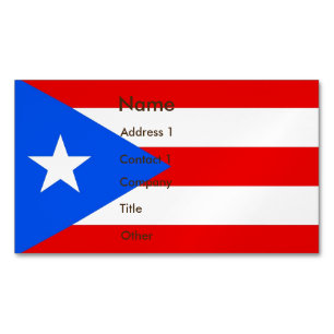 Visitenkartenmagazin mit Flagge von Puerto Rico Magnetische Visitenkarte