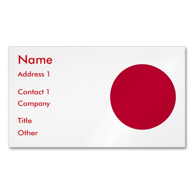 Visitenkartenmagazin mit japanischer Flagge Magnetische Visitenkarte (Vorderseite)