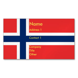 Visitenkartenmagazin mit norwegischer Flagge Magnetische Visitenkarte