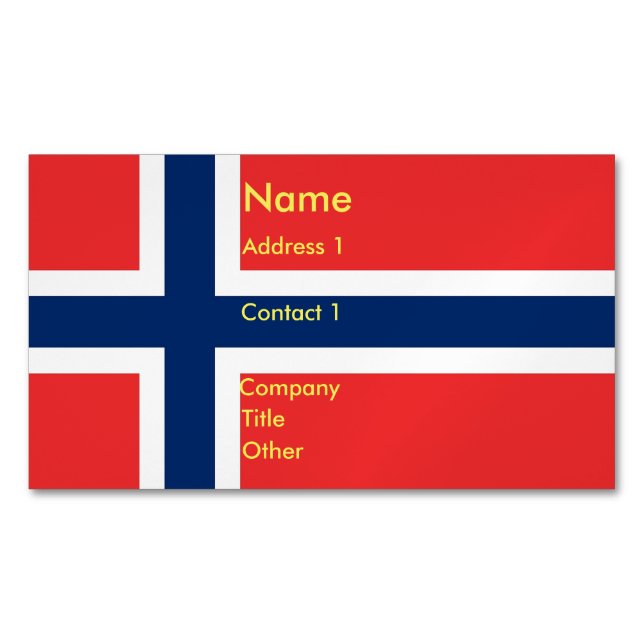 Visitenkartenmagazin mit norwegischer Flagge Magnetische Visitenkarte (Vorderseite)