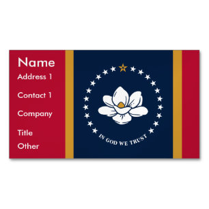 Visitenkartenmagnet mit Flagge von Mississippi
