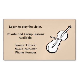 Visitenkartenmagnete für Violin Music Instructor Magnetische Visitenkarte