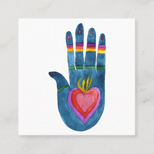 VisitenkartenQuadrat zur Heilung der Hände Quadratische Visitenkarte (Vorderseite)