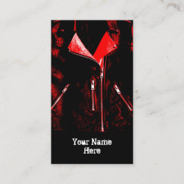 Visitenkarteschwarzporträt der Lederjacke rotes Visitenkarte
