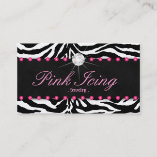 Visitenkartezebra-Rosa des Schmuck-311 punktiert Visitenkarte