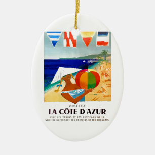 Visitez La-Cote d'Azur Franzose-Reise-Plakat 1957 Keramikornament