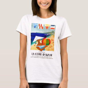 Visitez La-Cote d'Azur Franzose-Reise-Plakat 1957 T-Shirt