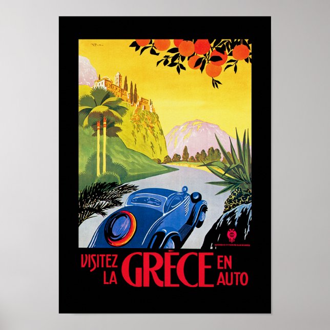 Visitez La Grece en Auto Poster (Vorne)